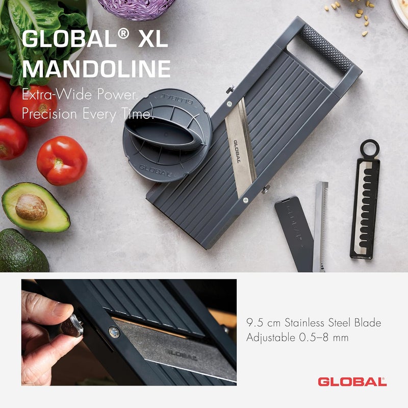 GLOBAL مقطعة الخضار العالمية GSL-95/BC - مقطعة خضار متميزة مع 3 شفرات جوليان وحماية للأصابع - Image 2